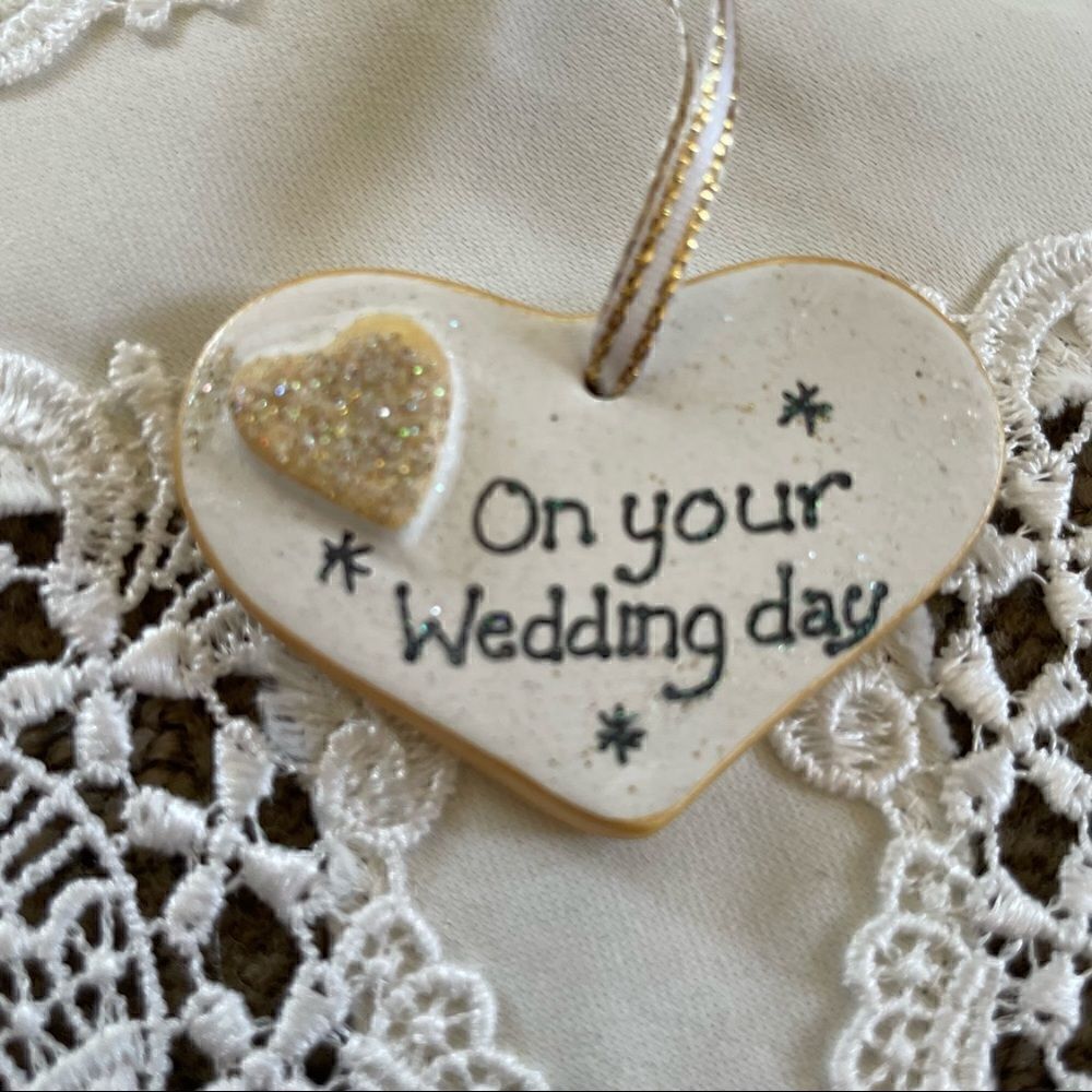 Hand Crafted Ceramic Pendant Gift Tag Wedding Gift - Picture 3 of 8